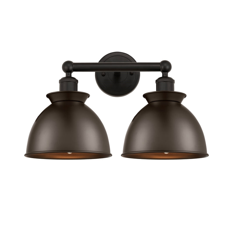 Innovations Adirondack 17in 2-Light Bath Vanity | Industrial Farmhouse Oil Rubbed Bronze Steel and Metal Shade | Bathroom & | Model 616-2W-OB-M14-OB