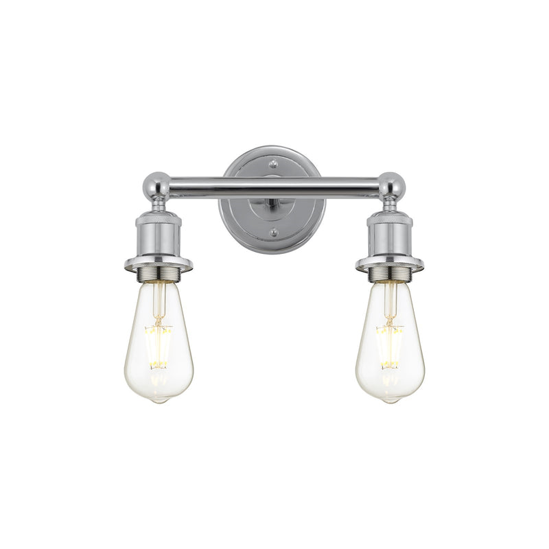 Innovations Lighting Edison 12in 2-Light Bath Vanity Light | Industrial Polished Chrome Steel and Cast Brass | Bathroom Vanity & Powder | Model 616-2W-PC