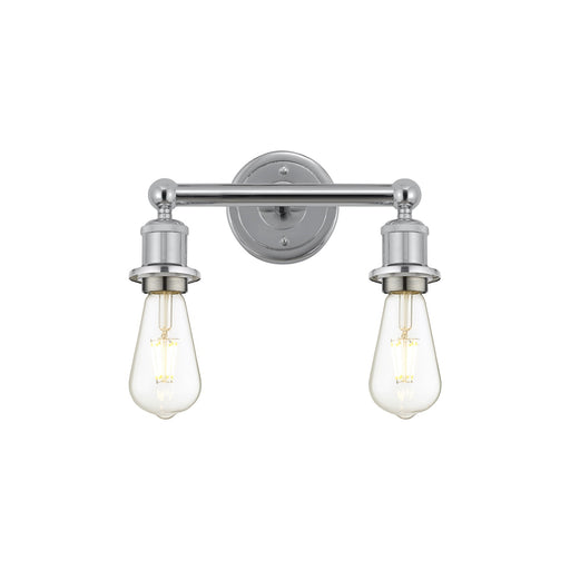 Innovations Lighting Edison 12in 2-Light Bath Vanity Light | Industrial Polished Chrome Steel and Cast Brass | Bathroom Vanity & Powder | Model 616-2W-PC