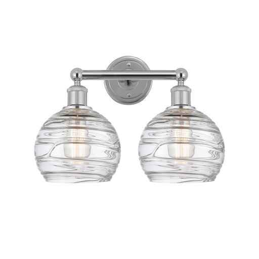 Innovations Athens Deco Swirl 17in 2-Light Bath Vanity Light | Industrial Polished Chrome and Clear Deco Swirl Glass | Model 616-2W-PC-G1213-8CL