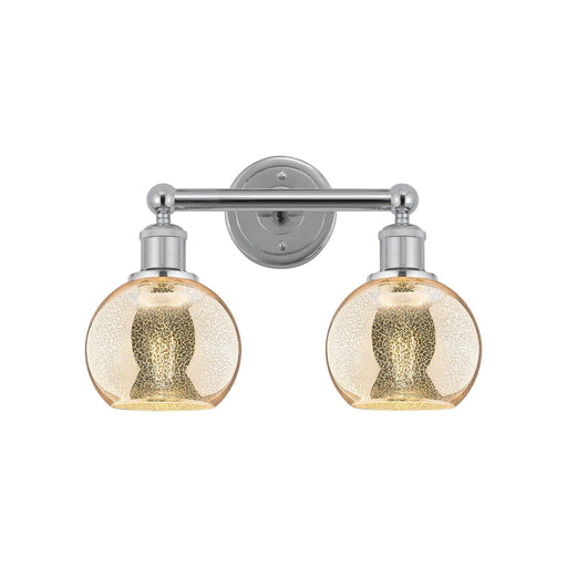 Innovations Athens 15in 2-Light Bath Vanity | Industrial Polished Chrome Steel and Mercury Glass | Bathroom Vanity Light | 14.88 | Model 616-2W-PC-G128-6