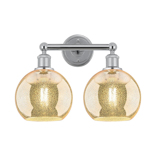 Innovations Athens 17in 2-Light Bath Vanity Light | Industrial Polished Chrome and Mercury Glass | Bathroom Vanity | 17 x 12.25 x | Model 616-2W-PC-G128-8