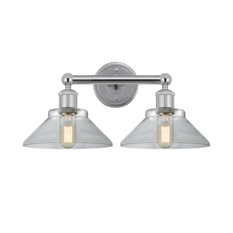 Innovations Orwell 17in 2-Light Bath Vanity Light | Industrial Polished Chrome Steel and Clear Glass | Bathroom Vanity Light | Model 616-2W-PC-G132