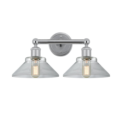 Innovations Orwell 17in 2-Light Bath Vanity Light | Industrial Polished Chrome Steel and Clear Glass | Bathroom Vanity Light | Model 616-2W-PC-G132