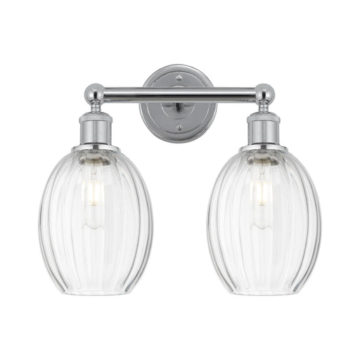 Innovations Preston Bulb 15in 2-Light Bath Vanity | Industrial Modern Polished Chrome and Clear Glass | Bathroom & Powder Room | Model 616-2W-PC-G459-6CL