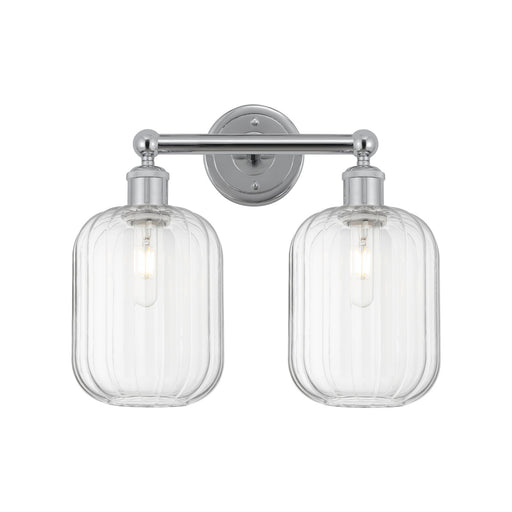 Innovations Preston Cylinder 16in 2-Light Bath Vanity | Industrial Polished Chrome and Clear Glass | Bathroom Vanity Light | Model 616-2W-PC-G460-7CL