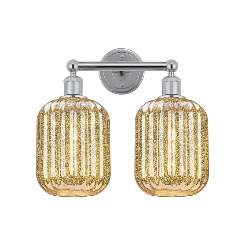 Innovations Preston Cylinder 16in 2-Light Bath Vanity | Industrial Polished Chrome and Mercury Glass | Bathroom Vanity | 15.75 | Model 616-2W-PC-G460-7ME
