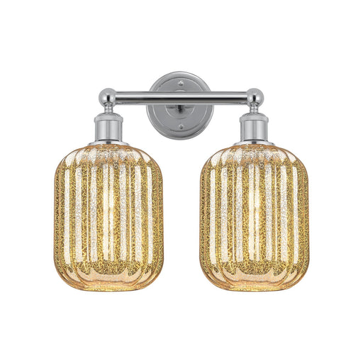 Innovations Preston Cylinder 16in 2-Light Bath Vanity | Industrial Polished Chrome and Mercury Glass | Bathroom Vanity | 15.75 | Model 616-2W-PC-G460-7ME