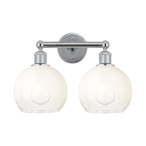 Innovations Brookhaven Globe 17in 2-Light Bath Vanity Light | Industrial Polished Chrome and Opal Glass | Bathroom Vanity | Model 616-2W-PC-G483-8OP