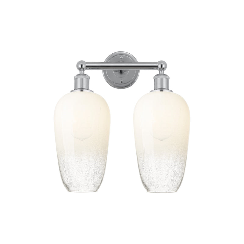 Innovations Brookhaven Flute 16in 2-Light Bath Vanity Light | Industrial Modern Polished Chrome and Opal Glass | Bathroom | Model 616-2W-PC-G484-7OP