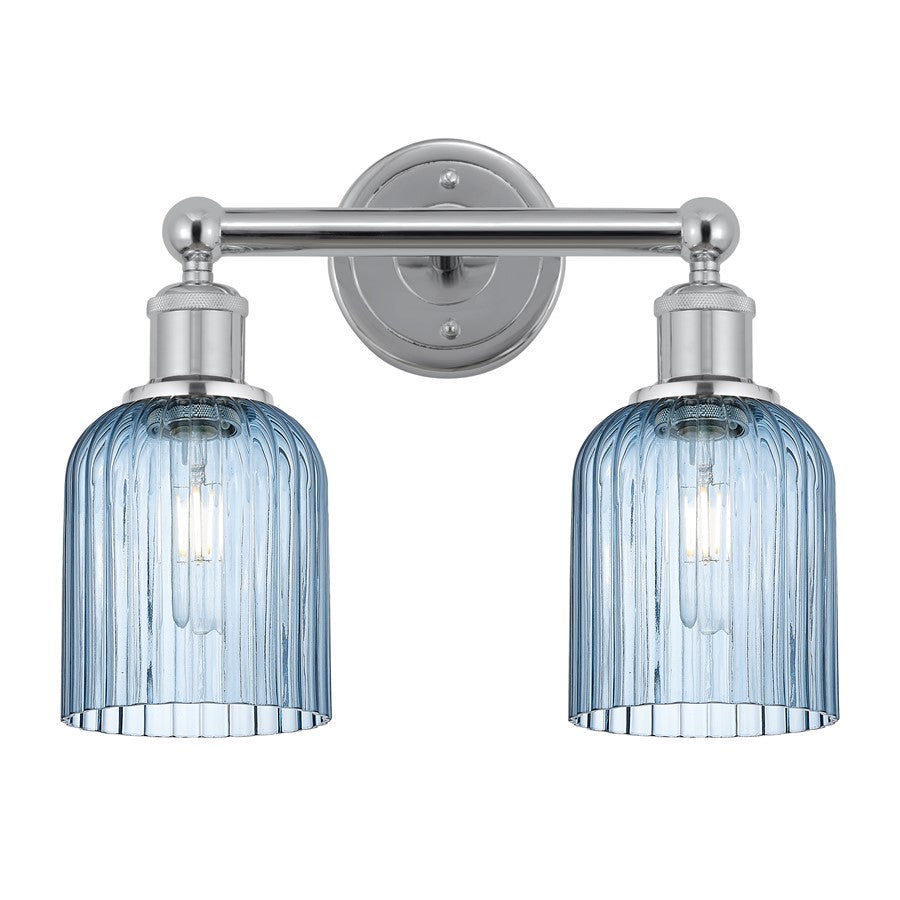 Innovations Edison Bridal Veil 2Lt 14" Bath, Chrome/Blue - 616-2W-PC-G559-5BL