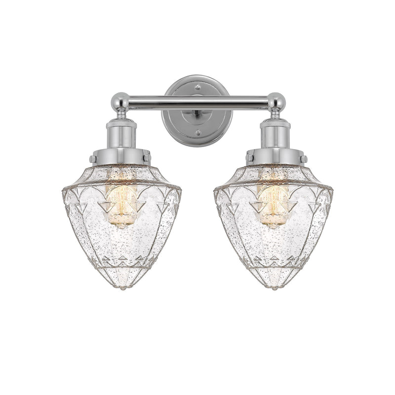 Innovations Bullet 16in 2-Light Bath Vanity Light | Industrial Polished Chrome Steel and Seedy Glass | Bathroom Vanity | 16 x | Model 616-2W-PC-G664-7
