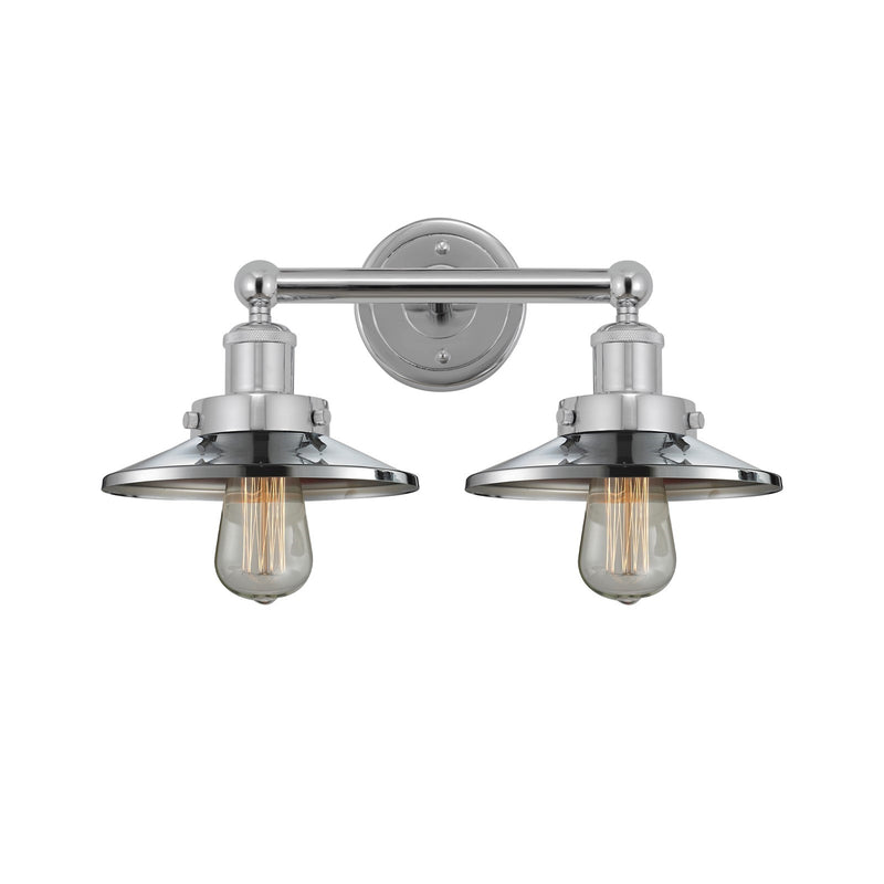 Innovations Railroad 17in 2-Light Bath Vanity | Traditional Industrial Polished Chrome Steel and Cast Brass with Polished Chrome | Model 616-2W-PC-M7