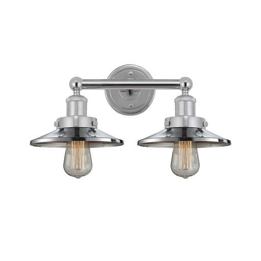 Innovations Railroad 17in 2-Light Bath Vanity | Traditional Industrial Polished Chrome Steel and Cast Brass with Polished Chrome | Model 616-2W-PC-M7