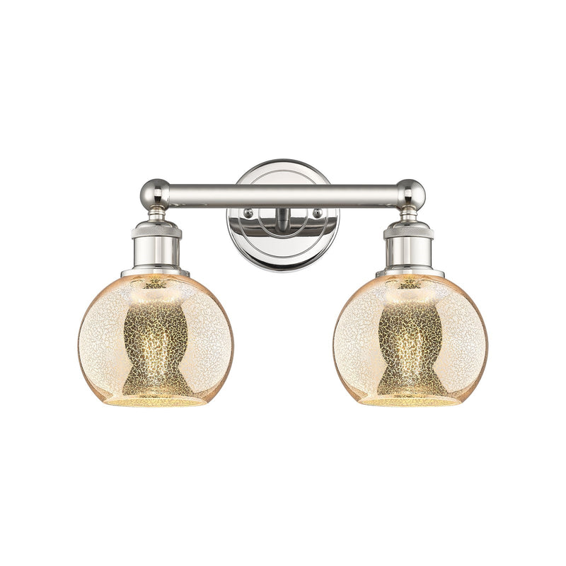 Innovations Athens 15in 2-Light Bath Vanity | Industrial Polished Nickel Steel and Mercury Glass | Bathroom Vanity Light | 14.88 | Model 616-2W-PN-G128-6