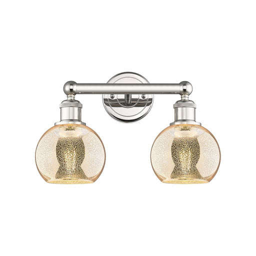 Innovations Athens 15in 2-Light Bath Vanity | Industrial Polished Nickel Steel and Mercury Glass | Bathroom Vanity Light | 14.88 | Model 616-2W-PN-G128-6