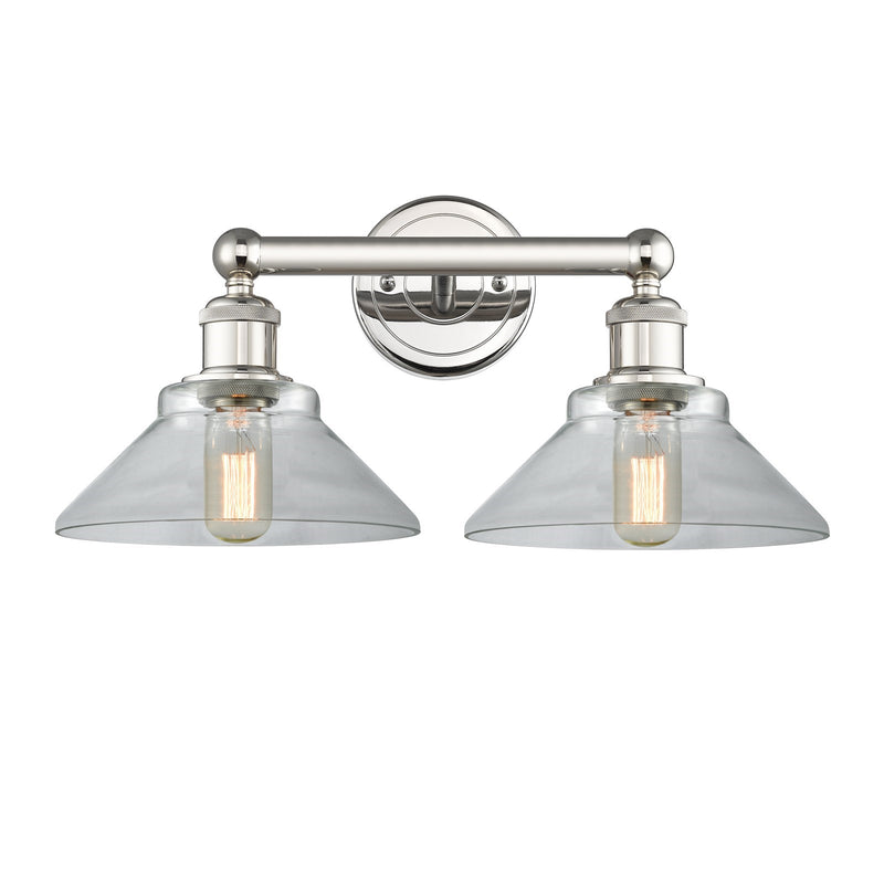 Innovations Orwell 17in 2-Light Bath Vanity Light | Industrial Polished Nickel and Clear Glass | Entryway & Hallway Accent | 17.38 | Model 616-2W-PN-G132