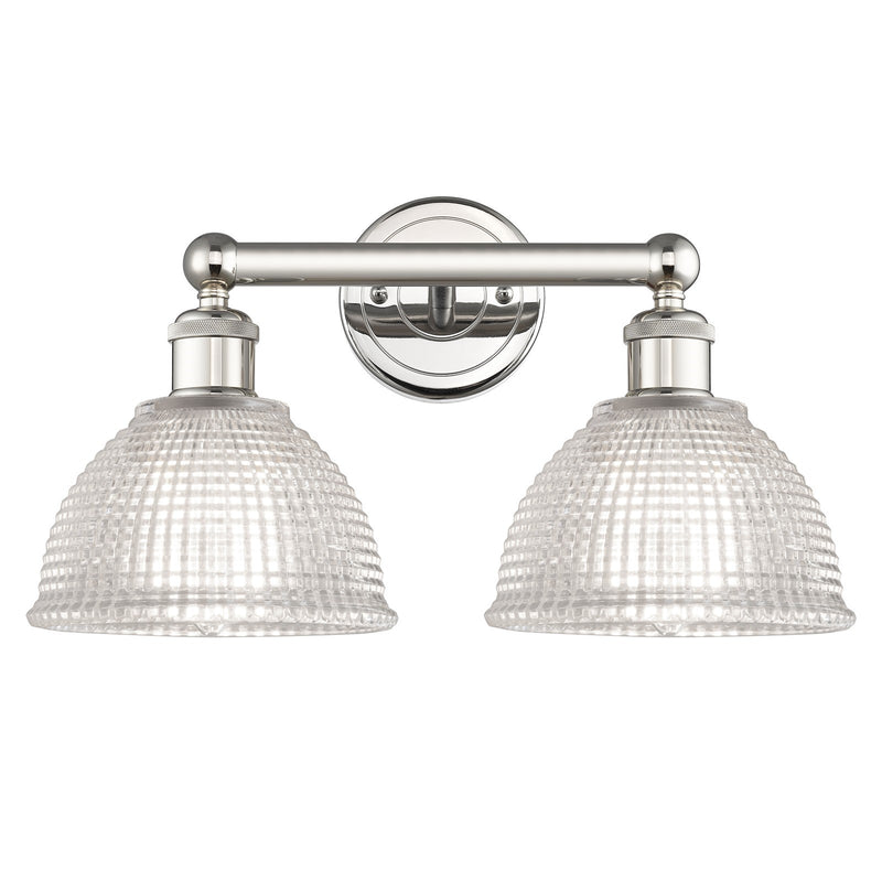 Innovations Arietta 17in 2-Light Bath Vanity Light | Industrial Polished Nickel Steel and Clear Glass | Bathroom Vanity | 17 x | Model 616-2W-PN-G422