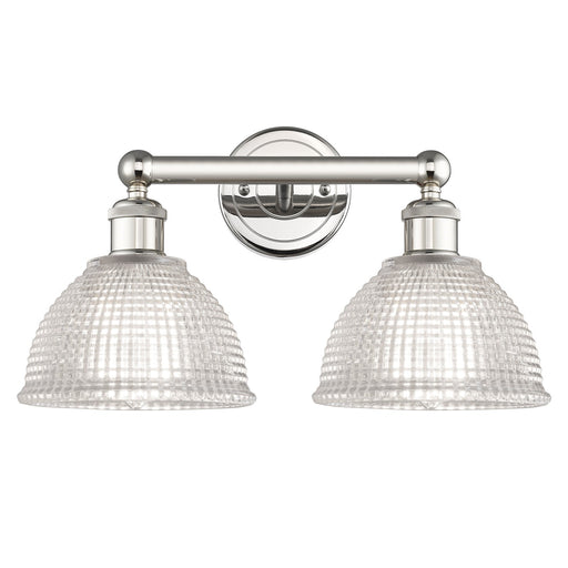 Innovations Arietta 17in 2-Light Bath Vanity Light | Industrial Polished Nickel Steel and Clear Glass | Bathroom Vanity | 17 x | Model 616-2W-PN-G422