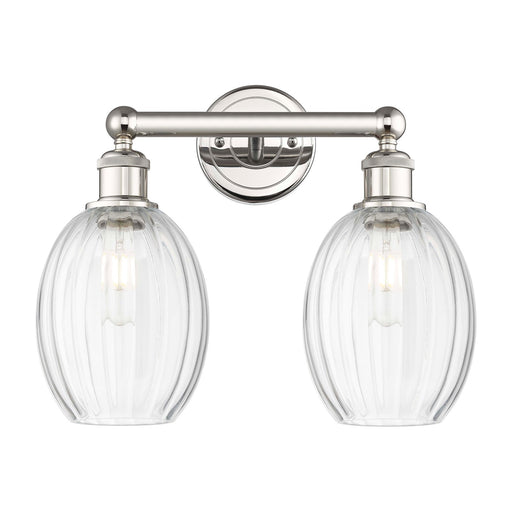 Innovations Preston Bulb 15in 2-Light Bath Vanity Light | Industrial Polished Nickel and Clear Glass | Bathroom Vanity | 15.25 | Model 616-2W-PN-G459-6CL