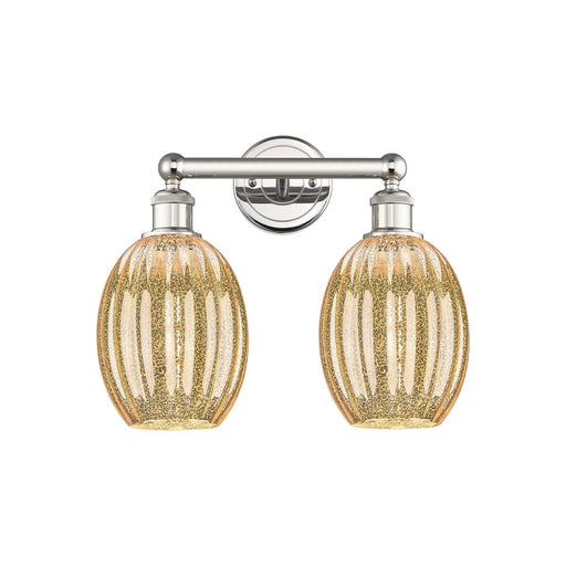 Innovations Preston Bulb 15in 2-Light Bath Vanity Light | Industrial Polished Nickel and Mercury Glass | Bathroom Vanity | Model 616-2W-PN-G459-6ME