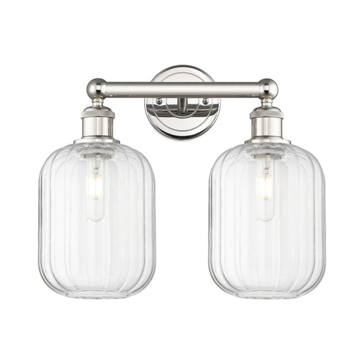 Innovations Preston Cylinder 16in 2-Light Bath Vanity Light | Industrial Polished Nickel and Clear Glass | Bathroom Vanity | Model 616-2W-PN-G460-7CL
