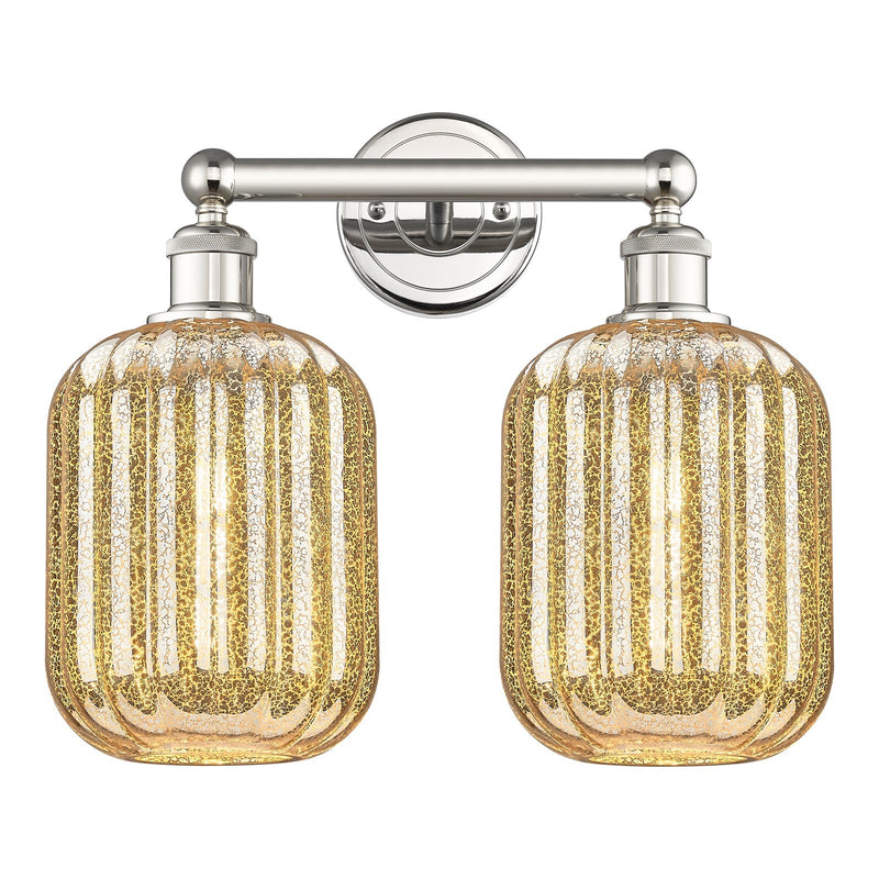 Innovations Preston Cylinder 16in 2-Light Bath Vanity Light | Industrial Polished Nickel and Mercury Glass | Bathroom Vanity | Model 616-2W-PN-G460-7ME
