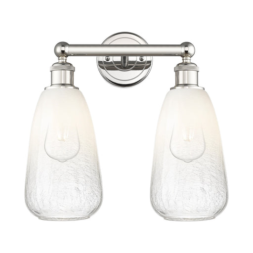 Innovations Brookhaven Almond 15in 2-Light Bath Vanity Light | Industrial Polished Nickel Steel and Opal Glass | Bathroom | Model 616-2W-PN-G480-6OP