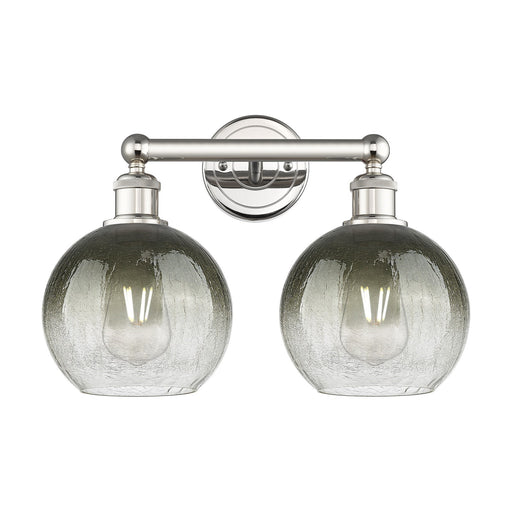 Innovations Brookhaven Globe 17in 2-Light Bath Vanity Light | Industrial Polished Nickel Steel and Slate Glass | Bathroom | Model 616-2W-PN-G483-8SL