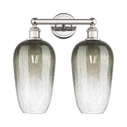 Innovations Brookhaven Flute 16in 2-Light Bath Vanity | Industrial Polished Nickel Steel and Slate Glass | Bathroom Vanity | Model 616-2W-PN-G484-7SL