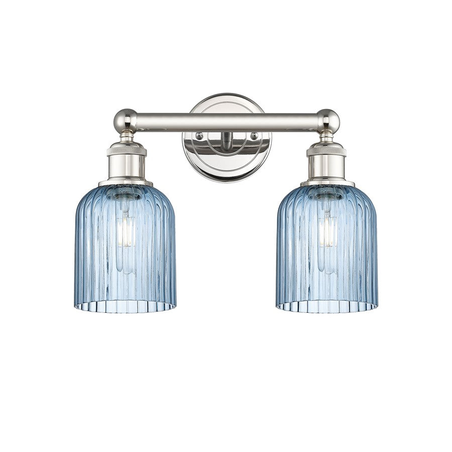 Innovations Edison Bridal Veil 2Lt 14" Bath, PN/BL - 616-2W-PN-G559-5BL