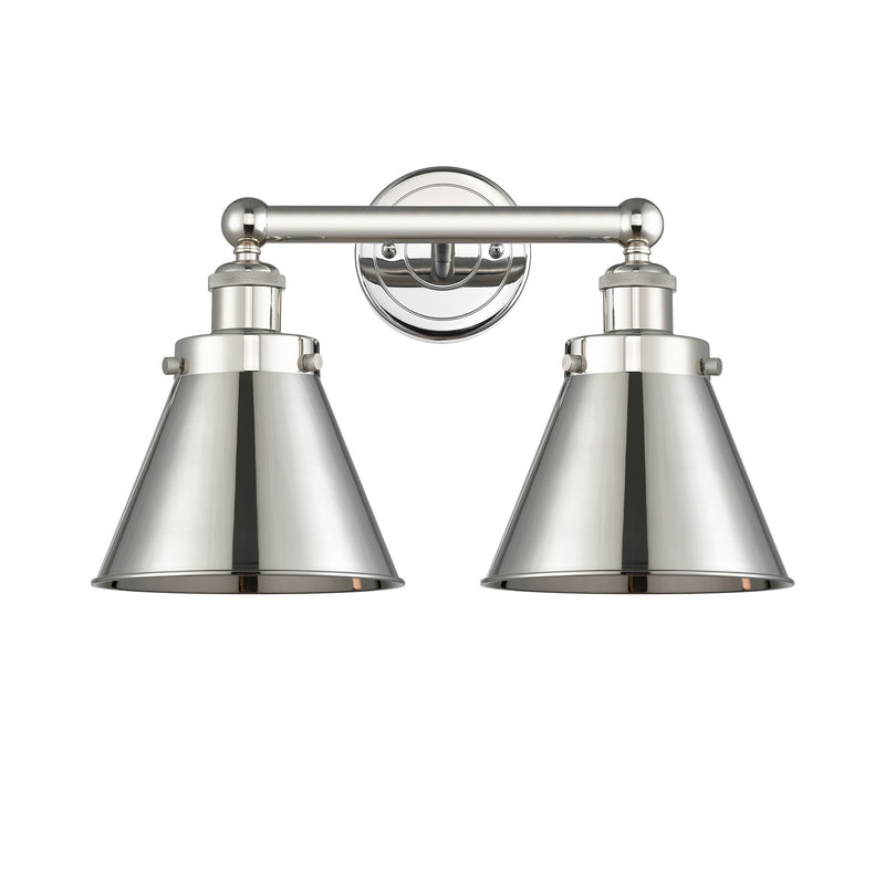 Innovations Appalachian 17in 2-Light Bath Vanity | Traditional Industrial Polished Nickel Steel and Cast Brass with Metal Shade | Model 616-2W-PN-M13-PN