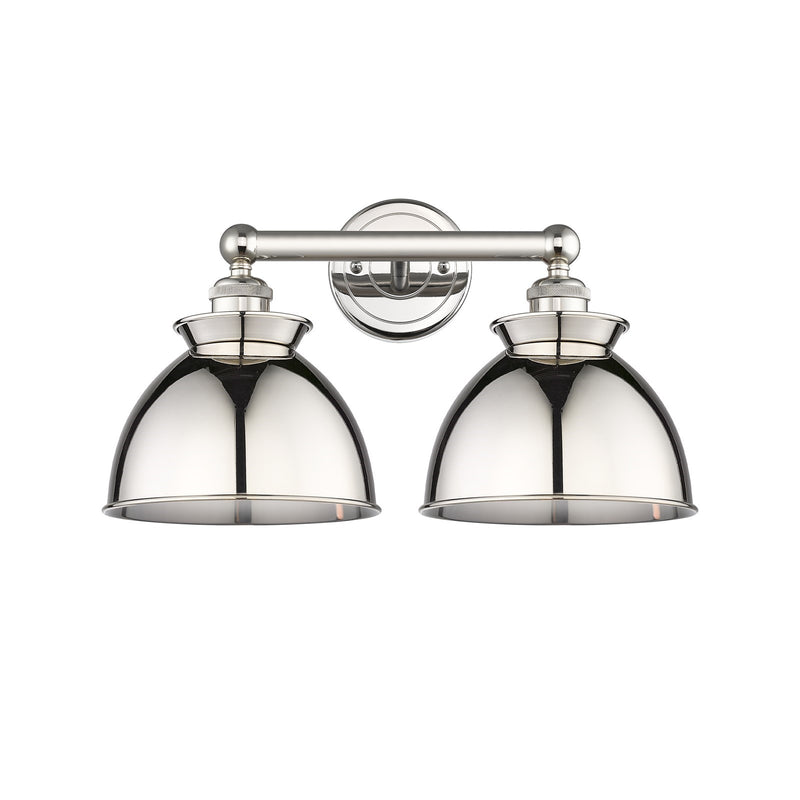 Innovations Adirondack 17in 2-Light Bath Vanity Light | Industrial Farmhouse Polished Nickel Steel and Cast Brass with Polished | Model 616-2W-PN-M14-PN