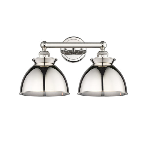 Innovations Adirondack 17in 2-Light Bath Vanity Light | Industrial Farmhouse Polished Nickel Steel and Cast Brass with Polished | Model 616-2W-PN-M14-PN