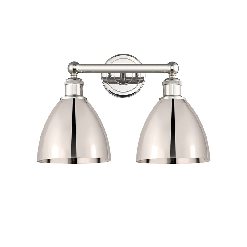 Innovations Bristol 17in 2-Light Bath Vanity Light | Industrial Polished Nickel Metal | Bathroom Vanity | 16.5 x 11.75 x 8.25 | Model 616-2W-PN-MBD-75-PN