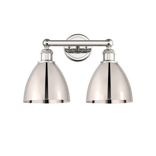 Innovations Bristol 17in 2-Light Bath Vanity Light | Industrial Polished Nickel Metal | Bathroom Vanity | 16.5 x 11.75 x 8.25 | Model 616-2W-PN-MBD-75-PN