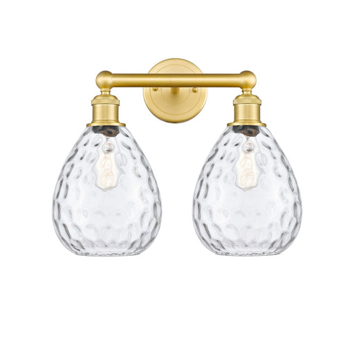 Innovations Waverly 17in 2-Light Bath Vanity Light | Industrial Satin Gold Steel and Clear Glass | Bathroom Vanity & Powder Room | Model 616-2W-SG-G372