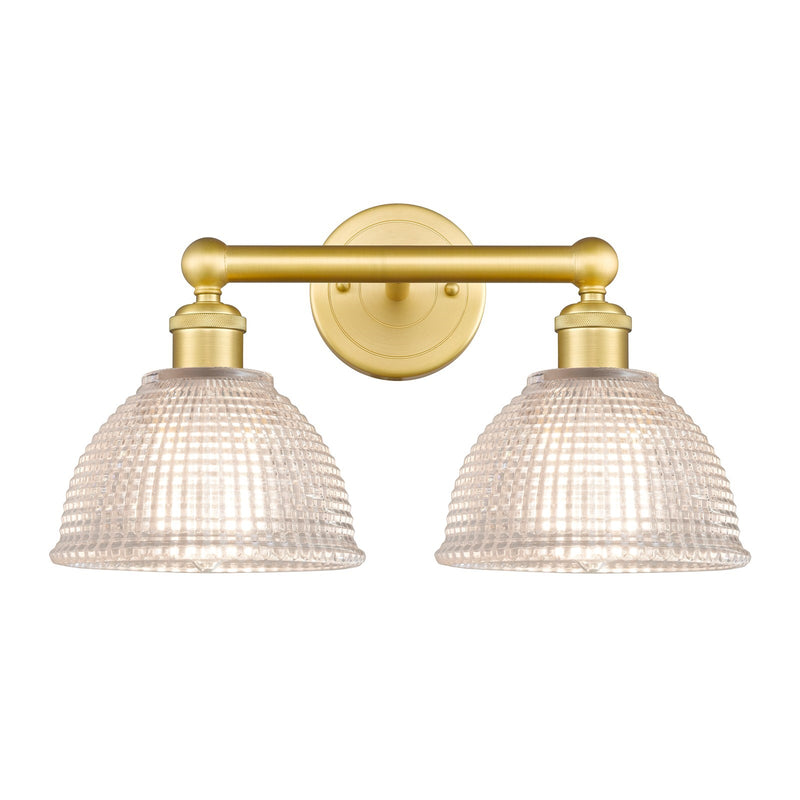 Innovations Arietta 17in 2-Light Bath Vanity Light | Industrial Satin Gold Steel and Clear Glass | Bathroom Vanity | 17 x 10.25 x | Model 616-2W-SG-G422