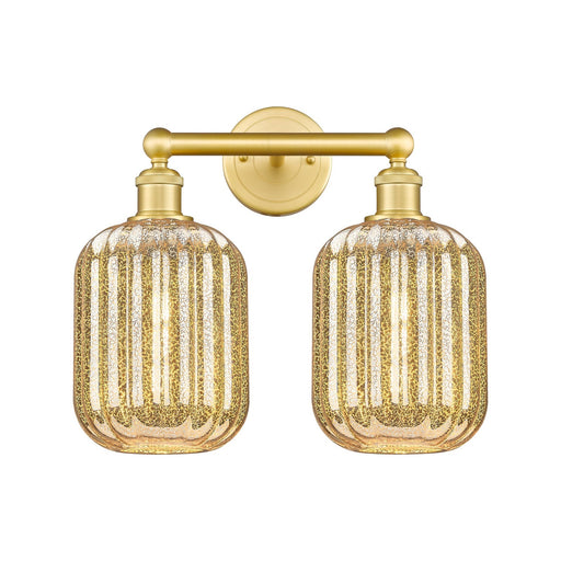 Innovations Preston Cylinder 16in 2-Light Bath Vanity | Industrial Satin Gold Steel and Mercury Glass | Bathroom Vanity & | Model 616-2W-SG-G460-7ME