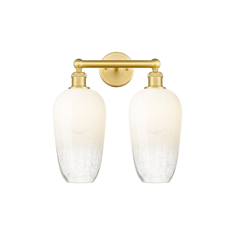 Innovations Brookhaven Flute 16in 2-Light Bath Vanity | Industrial Satin Gold Steel and Cast Brass with Opal Glass Shades | Model 616-2W-SG-G484-7OP