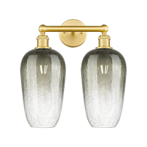 Innovations Brookhaven Flute 16in 2-Light Bath Vanity | Industrial Satin Gold Steel and Cast Brass with Slate Glass Shades | Model 616-2W-SG-G484-7SL