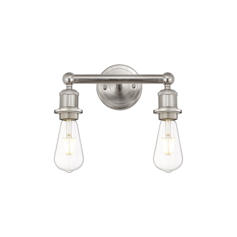 Innovations Lighting Edison 11in 2-Light Bath Vanity Light | Industrial Satin Nickel Steel and Cast Brass | Bathroom Vanity & Powder | Model 616-2W-SN