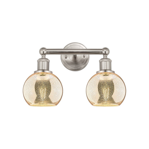 Innovations Athens 15in 2-Light Bath Vanity Light | Industrial Brushed Satin Nickel and Mercury Glass | Bathroom Vanity | 14.88 x | Model 616-2W-SN-G128-6
