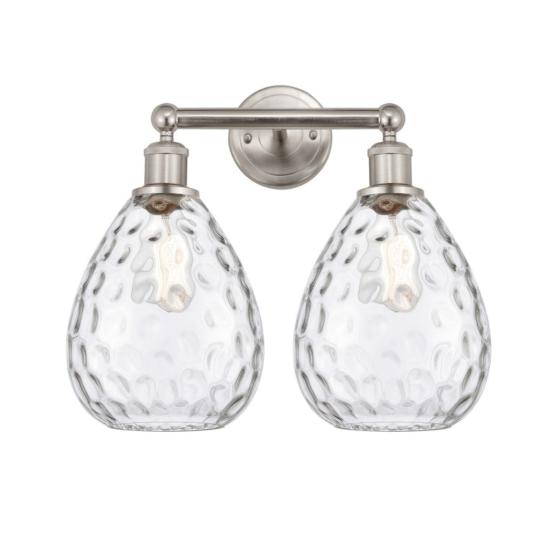 Innovations Waverly 17in 2-Light Bath Vanity | Industrial Brushed Satin Nickel and Clear Glass | Bathroom Vanity & Powder Room | 17 | Model 616-2W-SN-G372