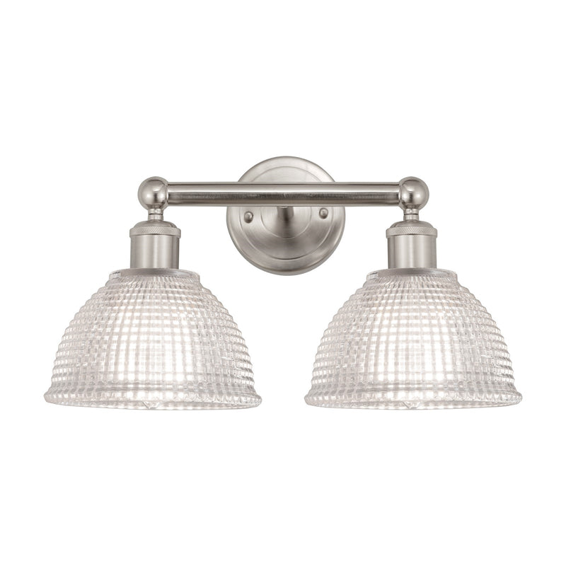 Innovations Arietta 17in 2-Light Bath Vanity | Industrial Brushed Satin Nickel and Clear Glass | Bathroom Vanity & Powder Room | 17 | Model 616-2W-SN-G422