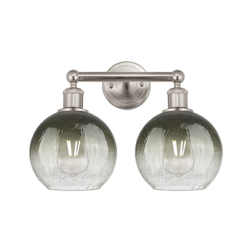 Innovations Brookhaven Globe 17in 2-Light Bath Vanity Light | Industrial Brushed Satin Nickel and Slate Glass | Bathroom Vanity | Model 616-2W-SN-G483-8SL
