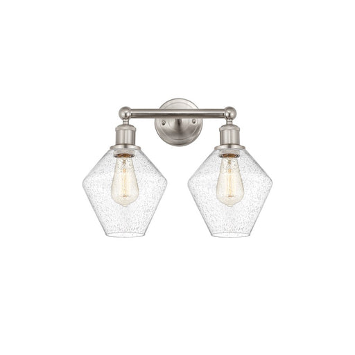 Innovations Cindyrella 17in 2-Light Bath Vanity Light | Industrial Satin Nickel Steel and Seedy Glass | Bathroom Vanity | Model 616-2W-SN-G654-8