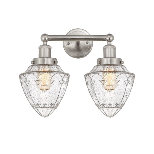 Innovations Bullet 16in 2-Light Bath Vanity | Industrial Brushed Satin Nickel and Seedy Glass | Bathroom Vanity Light | 16 x 8 x | Model 616-2W-SN-G664-7