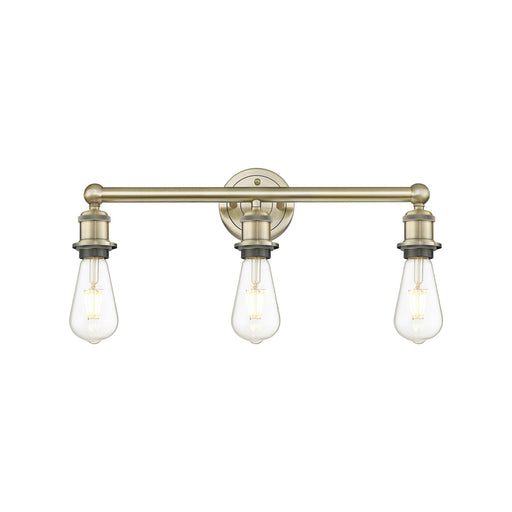 Innovations Edison 21in 3-Light Bath Vanity Light | Industrial Antique Brass Steel | Vanity & Bathroom | 21.38 x 6 x 6.25 in | Model 616-3W-AB