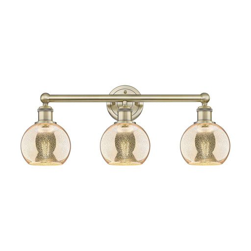 Innovations Athens 24in 3-Light Bath Vanity Light | Industrial Antique Brass and Mercury Glass | Bathroom Vanity | 23.88 x 10.12 | Model 616-3W-AB-G128-6